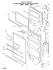 02 - Door parts for Whirlpool Refrigerator 8ET16NKXDW01 from AppliancePartsPros.com