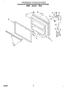 02 - Freezer Door parts for Whirlpool Refrigerator 8ET18TKXEN00 from AppliancePartsPros.com