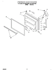 02 - Freezer Door parts for Whirlpool Refrigerator 3ET18ZKXDN02 from AppliancePartsPros.com