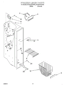 04 - Freezer Liner parts for Whirlpool Refrigerator 8ED22PQXFN02 from AppliancePartsPros.com