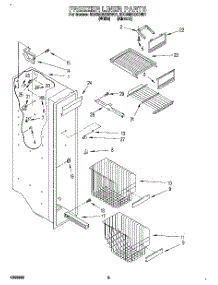 04 - Freezer Liner parts for Whirlpool Refrigerator 8ED25DQXDN01 from AppliancePartsPros.com