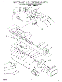 05 - Motor And Ice Container parts for Whirlpool Refrigerator 8ED25DQXDN01 from AppliancePartsPros.com