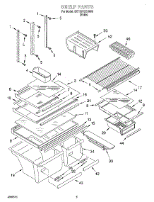 03 - Shelf parts for Whirlpool Refrigerator 6ET19PKXHW00 from AppliancePartsPros.com