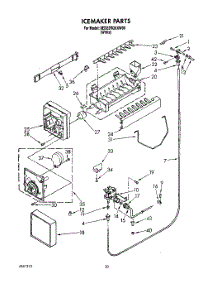 13 - Ice Maker, Lit / Optional parts for Whirlpool Refrigerator 8ED22RQXXW00 from AppliancePartsPros.com