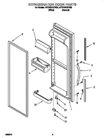 Refrigerator Door parts for Whirlpool Refrigerator 4YED22PQFW00 from AppliancePartsPros.com