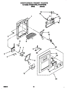 Dispenser Front parts for Whirlpool Refrigerator 4YED22PQFW00 from AppliancePartsPros.com