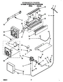 Icemaker parts for Whirlpool Refrigerator 4YED22PQFW00 from AppliancePartsPros.com
