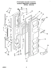 07 - Freezer Door parts for Whirlpool Refrigerator 4YED22PWAW01 from AppliancePartsPros.com