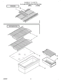 05 - Shelf parts for Whirlpool Refrigerator 3VET16GKFN02 from AppliancePartsPros.com