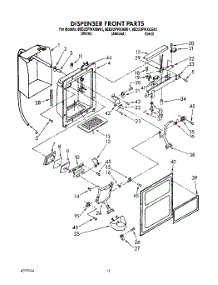 08 - Dispenser Front parts for Whirlpool Refrigerator 8ED22PWXAW01 from AppliancePartsPros.com