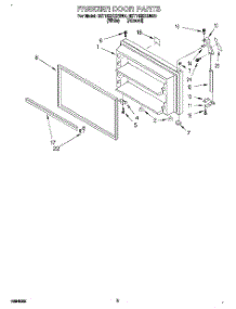 02 - Freezer Door parts for Whirlpool Refrigerator 3ET18ZKXDN00 from AppliancePartsPros.com