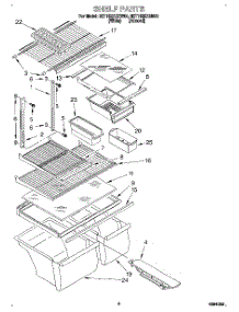 03 - Shelf parts for Whirlpool Refrigerator 3ET18ZKXDN00 from AppliancePartsPros.com