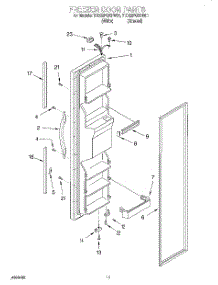 08 - Freezer Door parts for Whirlpool Refrigerator 7ED22PQXFN01 from AppliancePartsPros.com