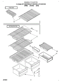 05 - Shelf parts for Whirlpool Refrigerator 8ET14GKXBN01 from AppliancePartsPros.com