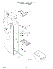 04 - Freezer Liner parts for Whirlpool Refrigerator 7TS22AQXGW00 from AppliancePartsPros.com