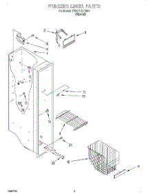 04 - Freezer Liner parts for Whirlpool Refrigerator 7ED22PQXDN01 from AppliancePartsPros.com