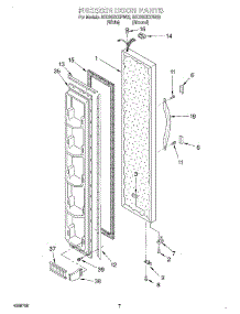 05 - Freezer Door parts for Whirlpool Refrigerator 8ED20ZKXFN03 from AppliancePartsPros.com