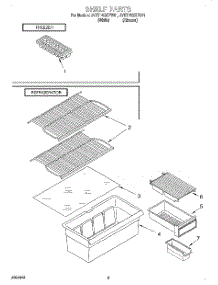 05 - Shelf parts for Whirlpool Refrigerator 3VET16GKFW01 from AppliancePartsPros.com