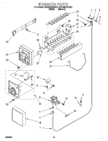 12 - Icemaker, Lit / Optional parts for Whirlpool Refrigerator 8ED25DQXDN01 from AppliancePartsPros.com