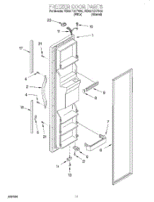 08 - Freezer Door parts for Whirlpool Refrigerator 7ED22PQXFW00 from AppliancePartsPros.com