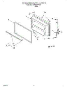 06 - Freezer Door, Lit / Optional parts for Whirlpool Refrigerator 6ET19DKXFW00 from AppliancePartsPros.com