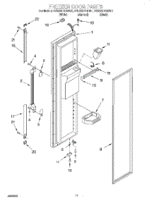 07 - Freezer Door parts for Whirlpool Refrigerator 3VED29DQEW01 from AppliancePartsPros.com