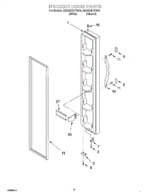 05 - Freezer Door parts for Whirlpool Refrigerator 8ED20ZKXFN04 from AppliancePartsPros.com