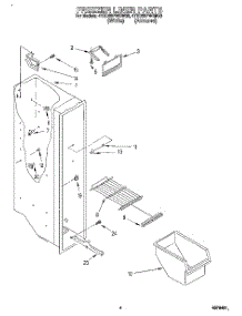 03 - Freezer Liner parts for Whirlpool Refrigerator 4YED22PWBW00 from AppliancePartsPros.com