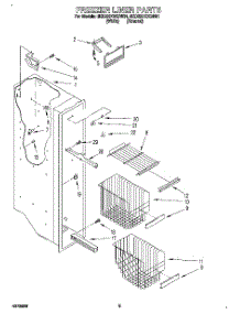 04 - Freezer Liner parts for Whirlpool Refrigerator 8ED22DQXBW01 from AppliancePartsPros.com