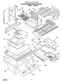 03 - Shelf parts for Whirlpool Refrigerator 3ET19DKXDN00 from AppliancePartsPros.com