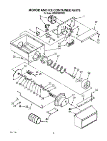 06 - Motor And Ice Container parts for Whirlpool Refrigerator 6ED25RQXWW01 from AppliancePartsPros.com