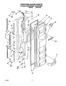 07 - Freezer Door parts for Whirlpool Refrigerator 4YED22PWBW00 from AppliancePartsPros.com