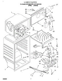 05 - Liner parts for Whirlpool Refrigerator 3ET18ZKXDW01 from AppliancePartsPros.com