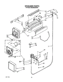 14 - Icemaker, Lit / Optional parts for Whirlpool Refrigerator 6ED25RQXWW01 from AppliancePartsPros.com