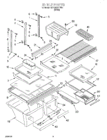 03 - Shelf parts for Whirlpool Refrigerator 6ET19DKXFW01 from AppliancePartsPros.com