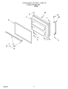 06 - Freezer Door, Lit / Optional parts for Whirlpool Refrigerator 6ET19DKXFW01 from AppliancePartsPros.com