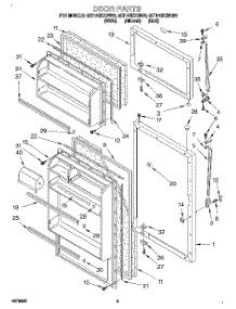 02 - Door parts for Whirlpool Refrigerator 8ET14GKXBN00 from AppliancePartsPros.com