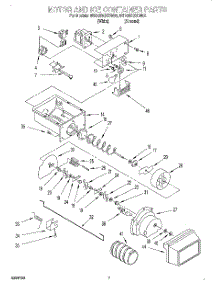 05 - Motor And Ice Container parts for Whirlpool Refrigerator 8ED25DQXDN02 from AppliancePartsPros.com