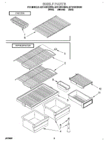 05 - Shelf parts for Whirlpool Refrigerator 8ET14GKXBN00 from AppliancePartsPros.com