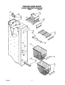 05 - Freezer Liner parts for Whirlpool Refrigerator 8ED25DQXAW00 from AppliancePartsPros.com
