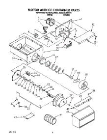 06 - Motor And Ice Container parts for Whirlpool Refrigerator 8ED25DQXAW00 from AppliancePartsPros.com