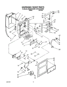 09 - Dispenser Front parts for Whirlpool Refrigerator 8ED25DQXAW00 from AppliancePartsPros.com