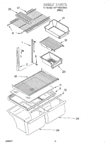 05 - Shelf parts for Whirlpool Refrigerator 4VET22NKGW00 from AppliancePartsPros.com