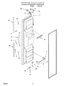 08 - Freezer Door parts for Whirlpool Refrigerator 8ED22PQXFN01 from AppliancePartsPros.com