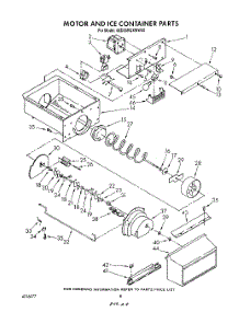 06 - Motor And Ice Container parts for Whirlpool Refrigerator 6ED25RQXWW00 from AppliancePartsPros.com