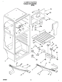 03 - Liner, Lit / Optional parts for Whirlpool Refrigerator 3VET16GKBW01 from AppliancePartsPros.com