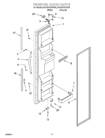 08 - Freezer Door parts for Whirlpool Refrigerator 8ED22PQXFW02 from AppliancePartsPros.com