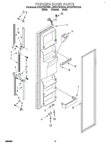 07 - Freezer Door parts for Whirlpool Refrigerator 8ED22PWXDN01 from AppliancePartsPros.com