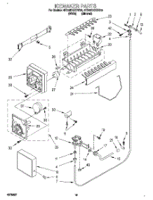 12 - Icemaker, Lit / Optional parts for Whirlpool Refrigerator 4ED25DQXDW00 from AppliancePartsPros.com