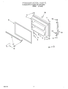 06 - Freezer Door, Lit / Optional parts for Whirlpool Refrigerator 6ET19DKXDN01 from AppliancePartsPros.com